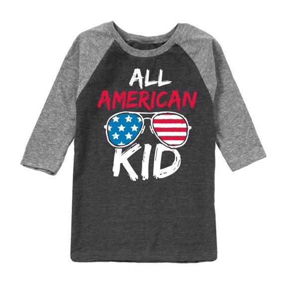Instant Message - All American Kid - Toddler & Youth Raglan Graphic T-Shirt