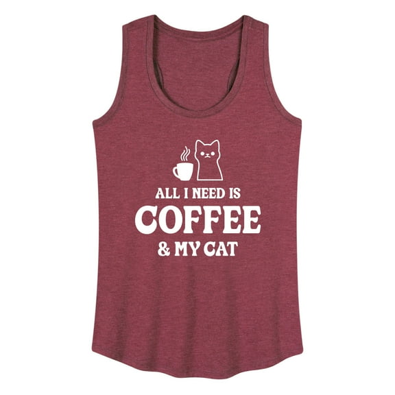 Instant Message - All I Need Coffee Cat - Women's Racerback Tank Top
