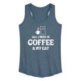 thumbnail image 1 of Instant Message - All I Need Coffee Cat - Women's Racerback Tank Top, 1 of 6