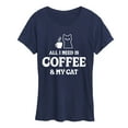 thumbnail image 1 of Instant Message - All I Need Coffee Cat - Women's Short Sleeve Graphic T-Shirt, 1 of 6