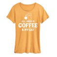thumbnail image 1 of Instant Message - All I Need Coffee Cat - Women's Short Sleeve Graphic T-Shirt, 1 of 7