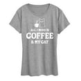 thumbnail image 1 of Instant Message - All I Need Coffee Cat - Women's Short Sleeve Graphic T-Shirt, 1 of 6