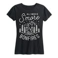 thumbnail image 1 of Instant Message - All I Need Is Smore Bonfires - Women's Short Sleeve Graphic T-Shirt, 1 of 5