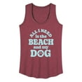 thumbnail image 1 of Instant Message - All I Need is the Beach & my Dog - Women's Racerback Tank Top, 1 of 6