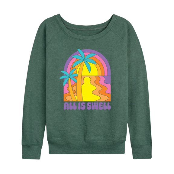 Instant Message - All Is Swell Sunset - Women's Lightweight French Terry Long Sleeve Shirt