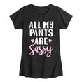 thumbnail image 1 of Instant Message - All My Pants Are Sassy - Toddler And Youth Girls Short Sleeve Graphic T-Shirt, 1 of 5