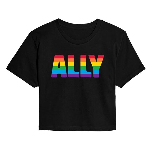 Instant Message - Ally - Juniors Cropped Graphic T-Shirt