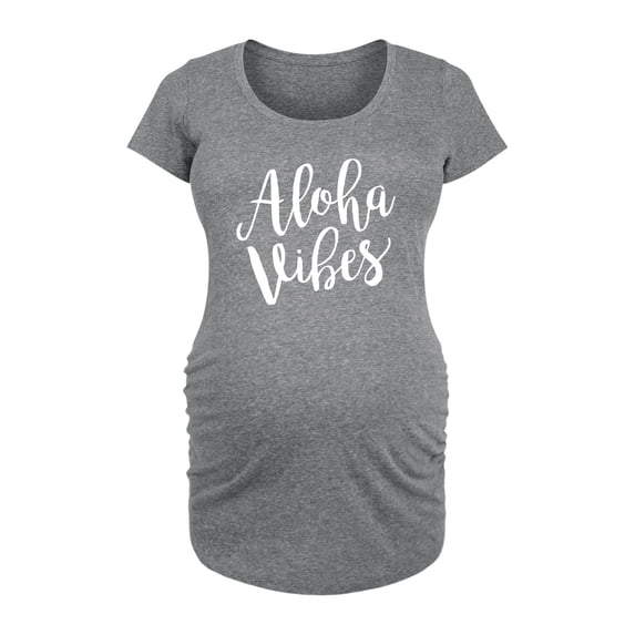 Instant Message - Aloha Vibes - Women's Maternity Scoop Neck Graphic T-Shirt