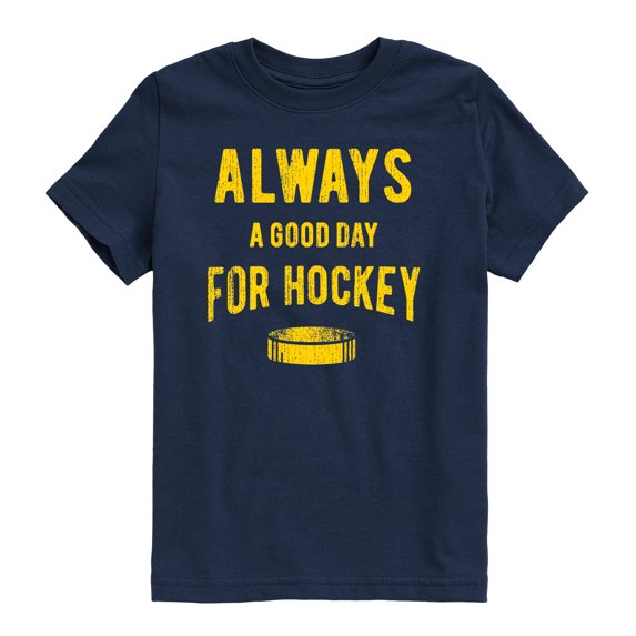 Instant Message - Always A Good Day For Hockey - Toddler Boys Short Sleeve Graphic T-Shirt