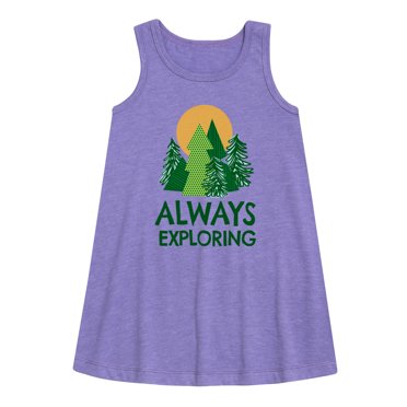 Instant Message - Always Exploring Kornit Only - Toddler and Youth Girls A-line Dress
