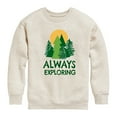 thumbnail image 1 of Instant Message - Always Exploring  - Toddler And Youth Crewneck Fleece Sweatshirt, 1 of 6