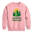 thumbnail image 1 of Instant Message - Always Exploring  - Toddler And Youth Crewneck Fleece Sweatshirt, 1 of 5