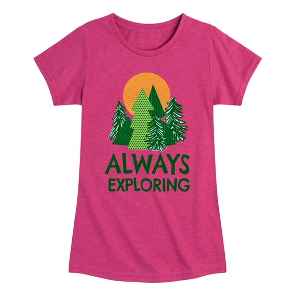Instant Message - Always Exploring - Toddler And Youth Girls Short Sleeve Graphic T-Shirt
