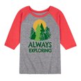 thumbnail image 1 of Instant Message - Always Exploring  - Toddler And Youth Raglan Graphic T-Shirt, 1 of 7