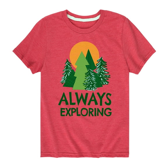 Instant Message - Always Exploring  - Toddler And Youth Short Sleeve Graphic T-Shirt
