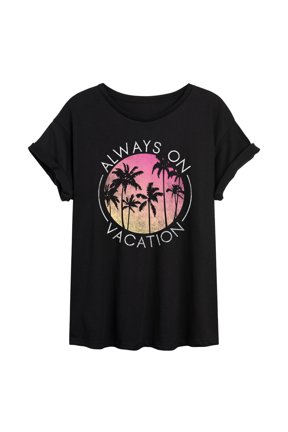 - Always On Vacation Oversized Graphic T-Shirt