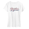 thumbnail image 1 of Instant Message - America 70S Type Patriotic Memorial Day - Women's Short Sleeve Graphic T-Shirt, 1 of 5