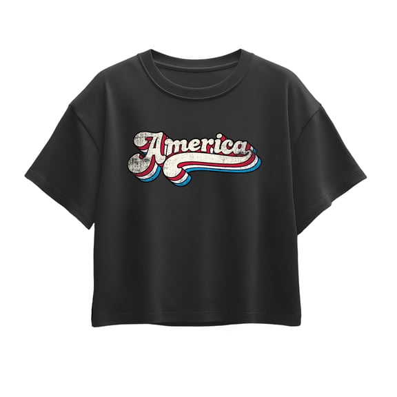 Instant Message - America 70s Type - Youth Girls Boxy T-Shirt