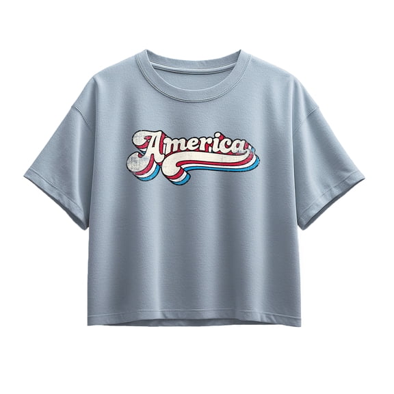 Instant Message - America 70s Type - Youth Girls Boxy T-Shirt