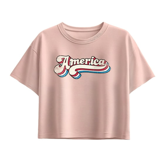 Instant Message - America 70s Type - Youth Girls Boxy T-Shirt