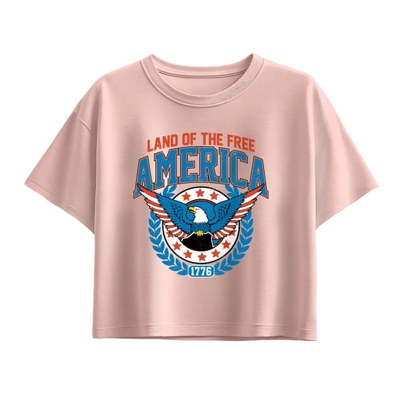 Instant Message - America Collegiate - Youth Girls Boxy T-Shirt