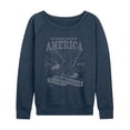 thumbnail image 1 of Instant Message - America Eagle - Women's French Terry Long Sleeve Pullover, 1 of 5