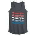 thumbnail image 1 of Instant Message - America Repeated Graphic Racerback Tank, 1 of 4