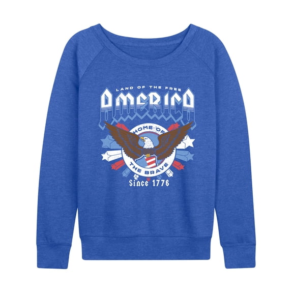 Instant Message - America Rock Tee - Women's French Terry Long Sleeve Pullover