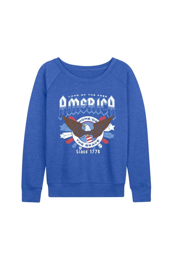 - America Rock Tee - Women's French Terry Long Sleeve Pullover