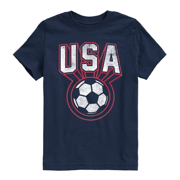 Instant Message - America Soccer 3D - Youth Boys Short Sleeve Graphic T-Shirt