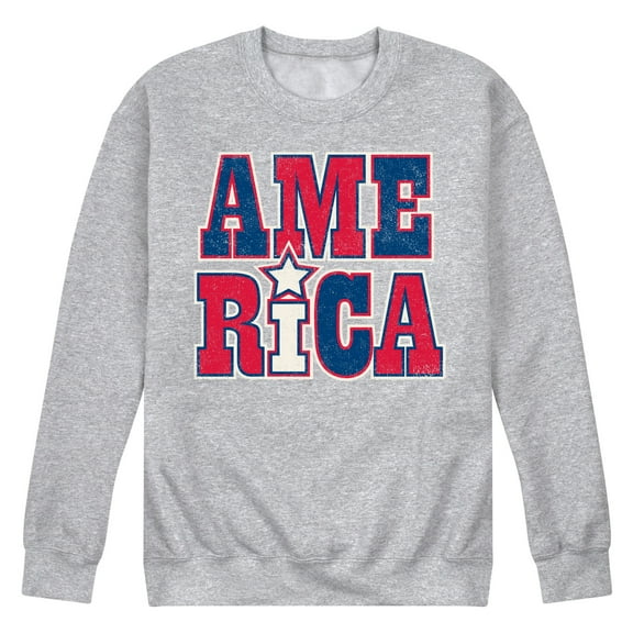 Instant Message - America Stacked - Men's Crew Neck Fleece Pullover