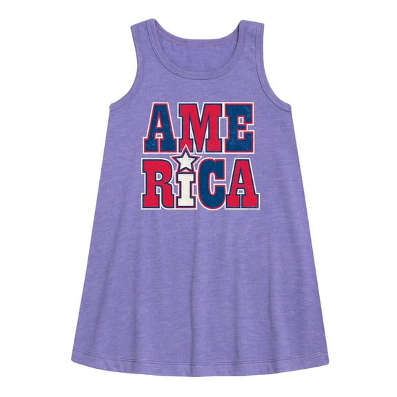 Instant Message - America Stacked - Toddler & Youth Girls A-line Dress