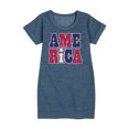 thumbnail image 1 of Instant Message - America Stacked - Toddler & Youth Girls Fleece Dress, 1 of 6