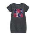 thumbnail image 1 of Instant Message - America Stacked - Toddler & Youth Girls Fleece Dress, 1 of 1