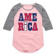 thumbnail image 1 of Instant Message - America Stacked - Toddler & Youth Girls Raglan Graphic T-Shirt, 1 of 6