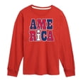 thumbnail image 1 of Instant Message - America Stacked - Toddler & Youth Long Sleeve Graphic T-Shirt, 1 of 6