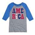 thumbnail image 1 of Instant Message - America Stacked - Toddler & Youth Raglan Graphic T-Shirt, 1 of 5