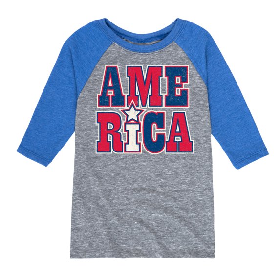 Instant Message - America Stacked - Toddler & Youth Raglan Graphic T-Shirt