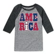 thumbnail image 1 of Instant Message - America Stacked - Toddler & Youth Raglan Graphic T-Shirt, 1 of 6