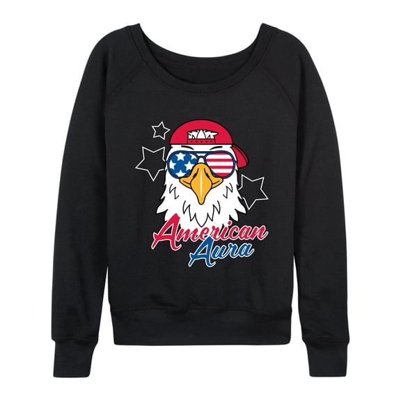 Instant Message - American Aura Eagle - Women's French Terry Long Sleeve Pullover