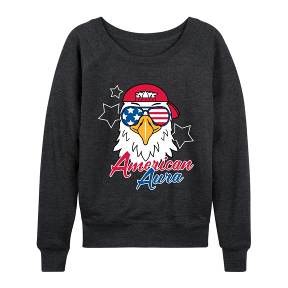 Instant Message - American Aura Eagle - Women's French Terry Long Sleeve Pullover