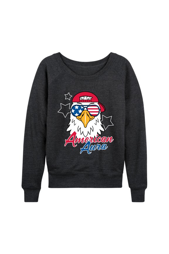 - American Aura Eagle - Women's French Terry Long Sleeve Pullover