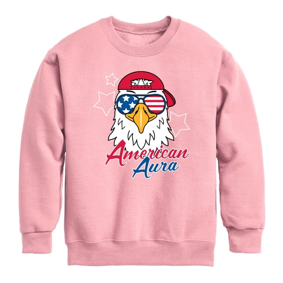 Instant Message - American Aura Eagle - Youth Crew Fleece Sweatshirt