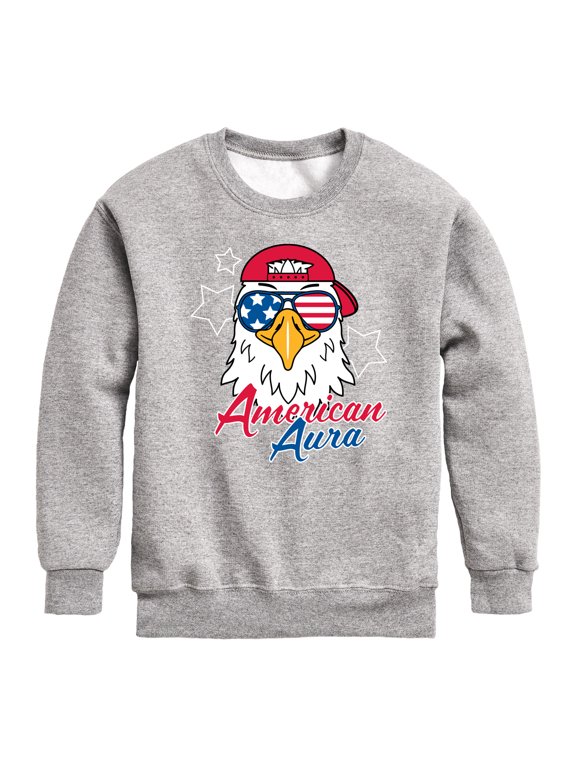 - American Aura Eagle Boys' Graphic Long Sleeve Fleece Sweatshirt