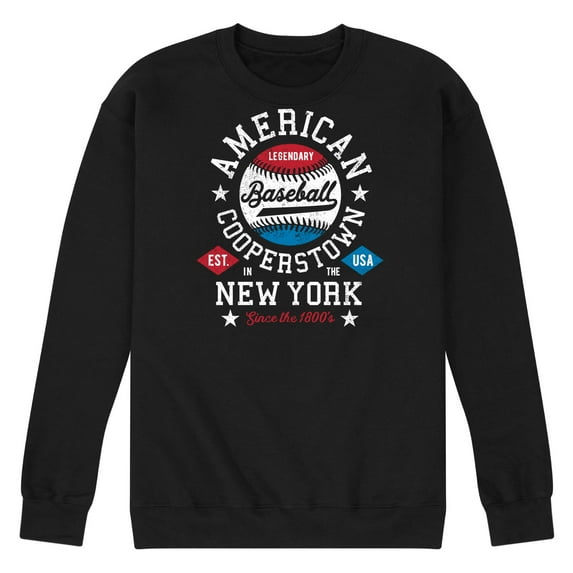 Instant Message - American Baseball Cooperstown - Men's Crew Neck Fleece Pullover
