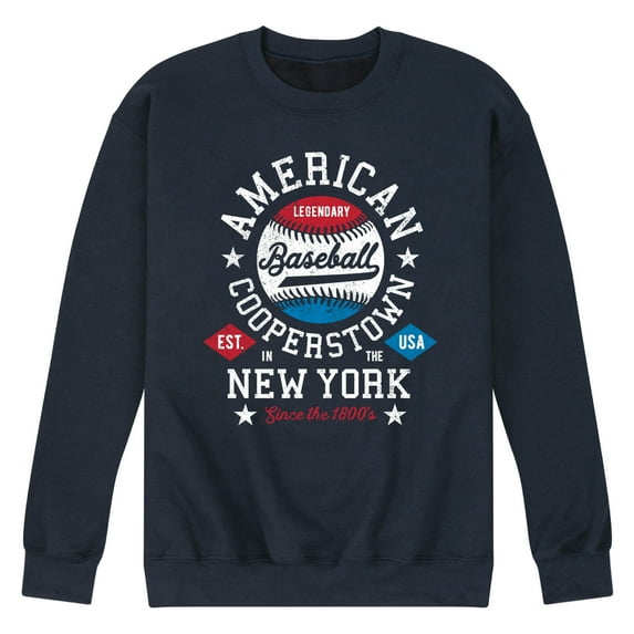 Instant Message - American Baseball Cooperstown - Men's Crew Neck Fleece Pullover