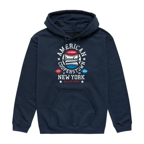 Instant Message - American Baseball Cooperstown - Men's Pullover Hooded Fleece Sweatshirt