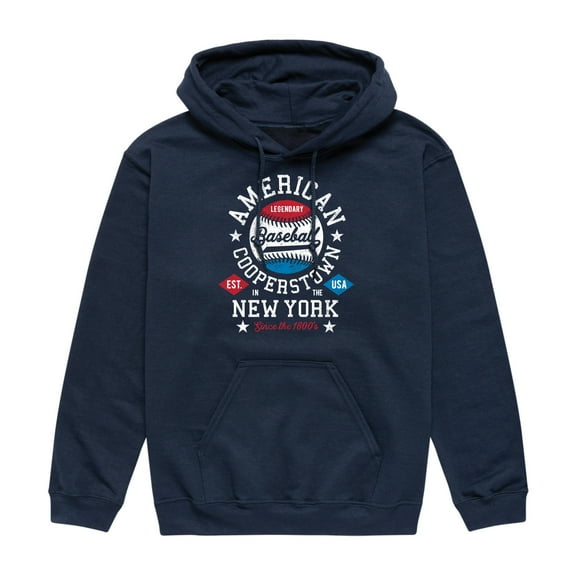 Instant Message - American Baseball Cooperstown - Men's Pullover Hooded Fleece Sweatshirt