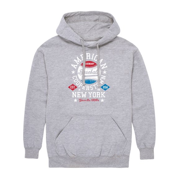 Instant Message - American Baseball Cooperstown - Men's Pullover Hooded Fleece Sweatshirt