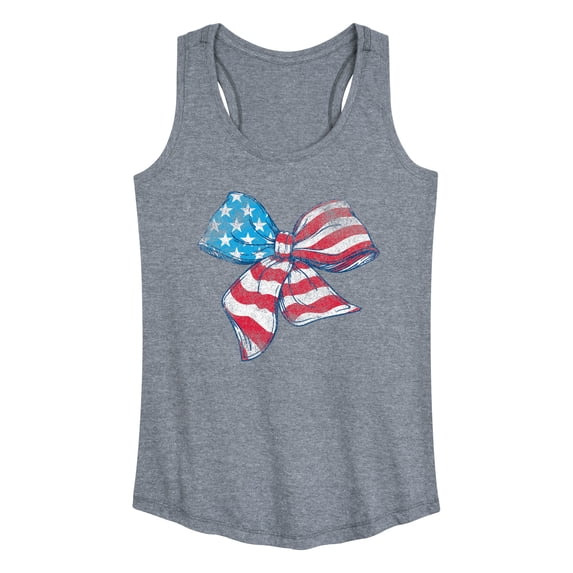 Instant Message - American Flag Bow Graphic Racerback Tank